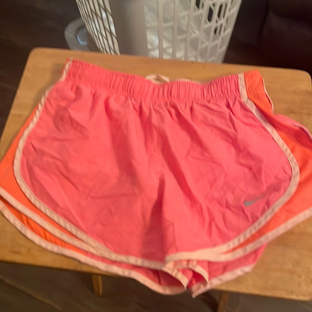 Melon colored Nike Dri-fit shorts